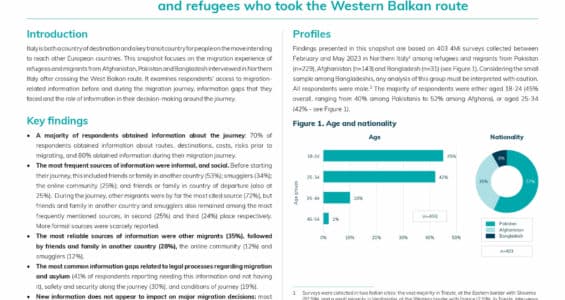 Migrants and refugees who took the Western Balkan route