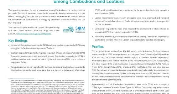 Use of smugglers on the journey to Thailand