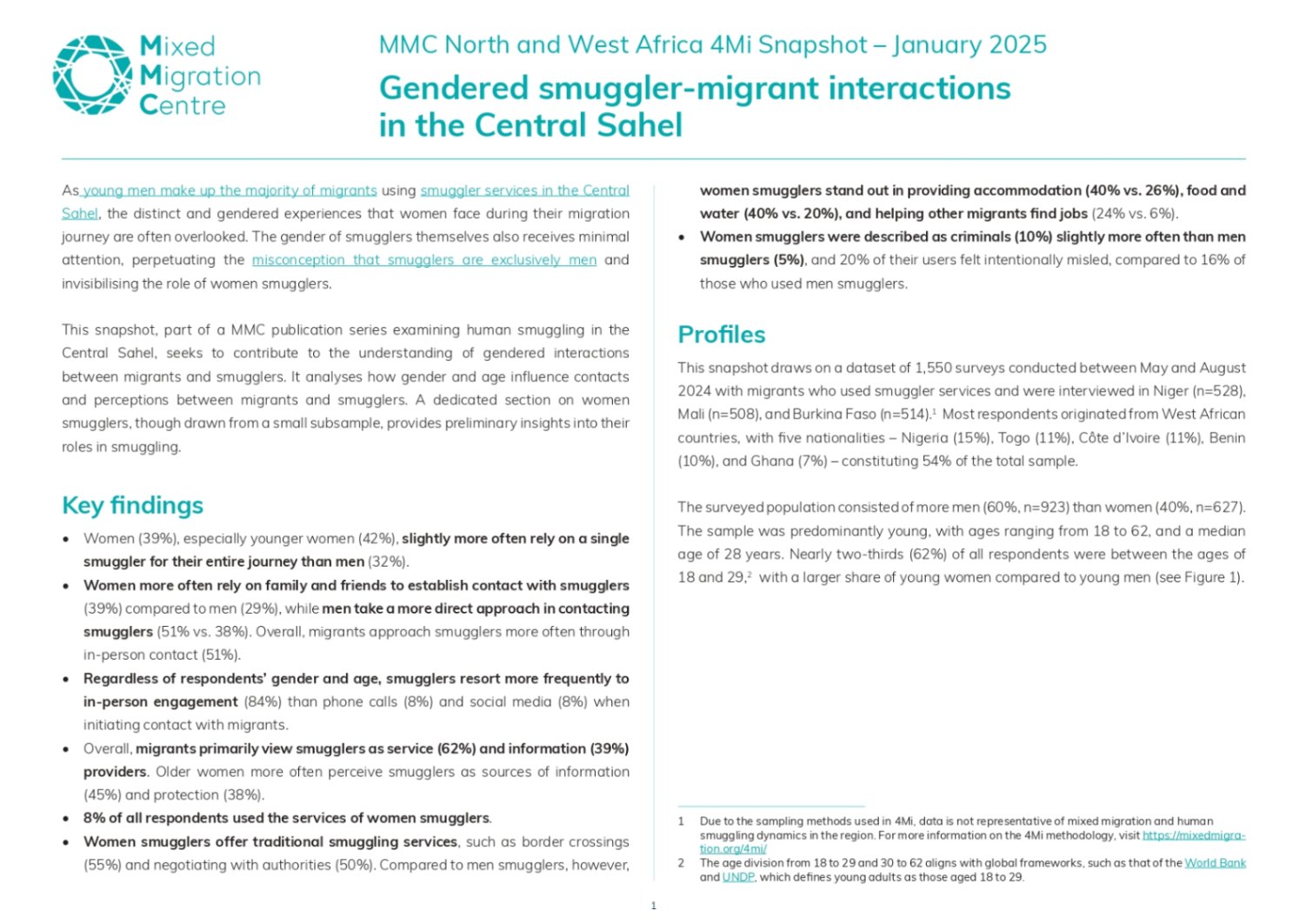 Gendered smuggler-migrant interactions in the Central Sahel