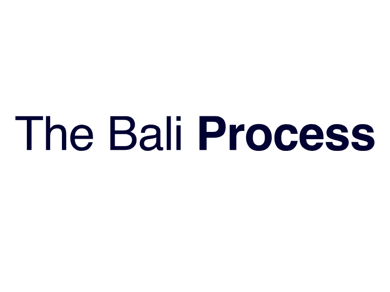 The Bali Process title on black background